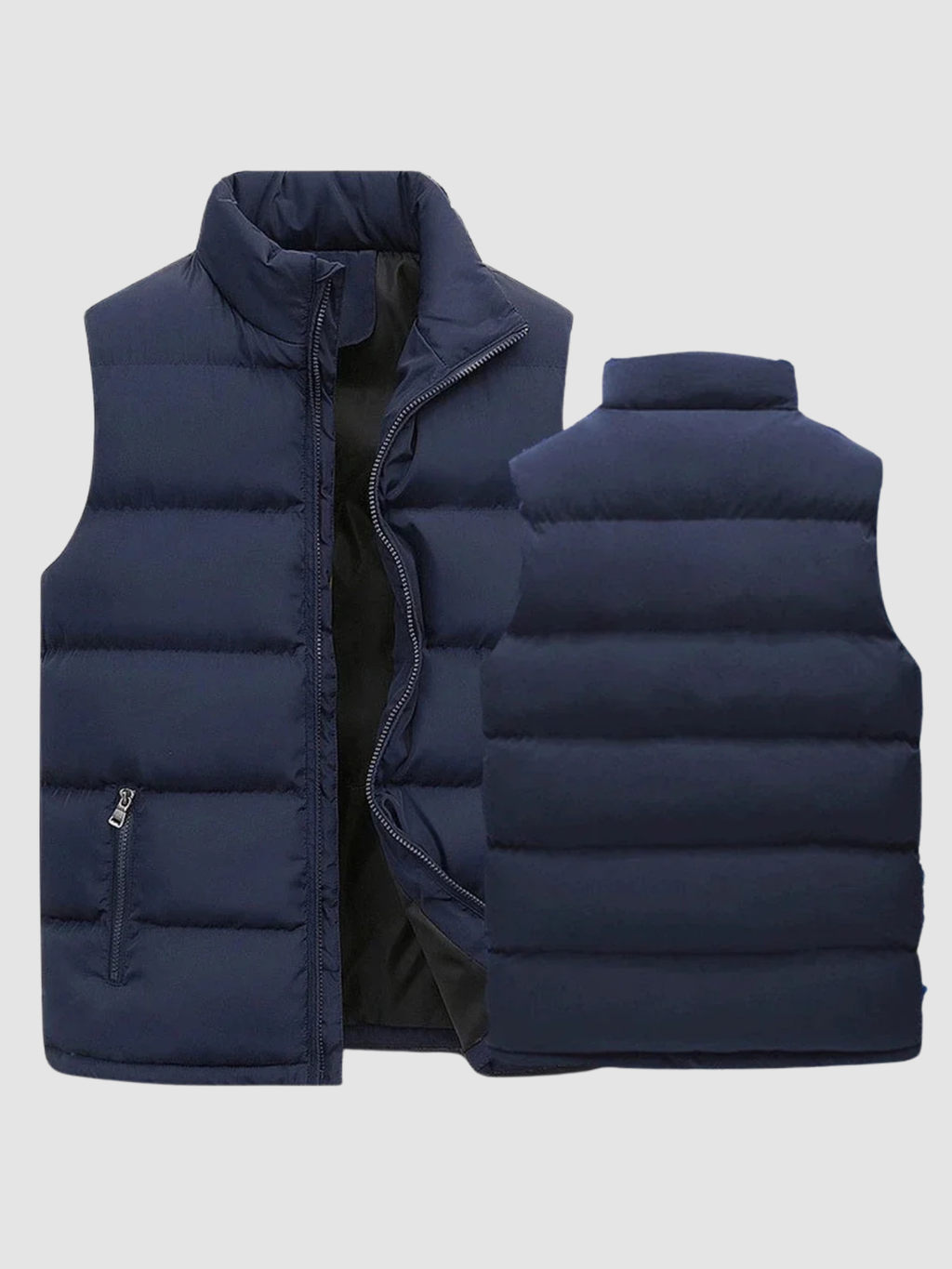 Men’s Quilted Gilet – Sleeveless Zip Jacket, Regular Fit