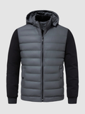 Men’s Quilted Jacket – Detachable Hood, Zip Closure, Long Sleeve, Regular Fit