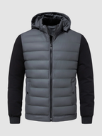 Men’s Quilted Jacket – Detachable Hood, Zip Closure, Long Sleeve, Regular Fit