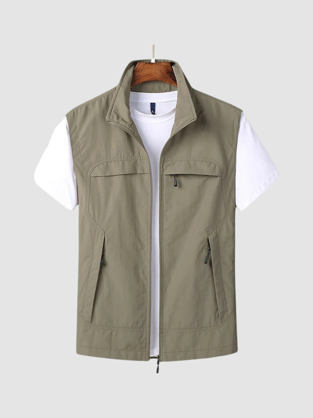 Men’s Utility Gilet – Sleeveless Zip Vest with Front Pockets