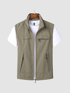 Men’s Utility Gilet – Sleeveless Zip Vest with Front Pockets