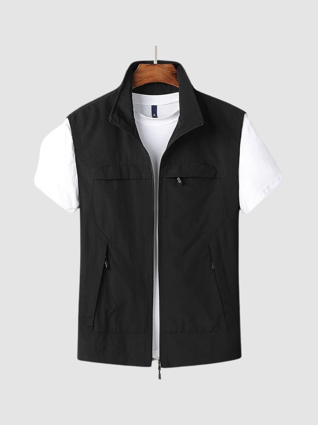 Men’s Utility Gilet – Sleeveless Zip Vest with Front Pockets