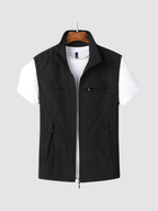 Men’s Utility Gilet – Sleeveless Zip Vest with Front Pockets