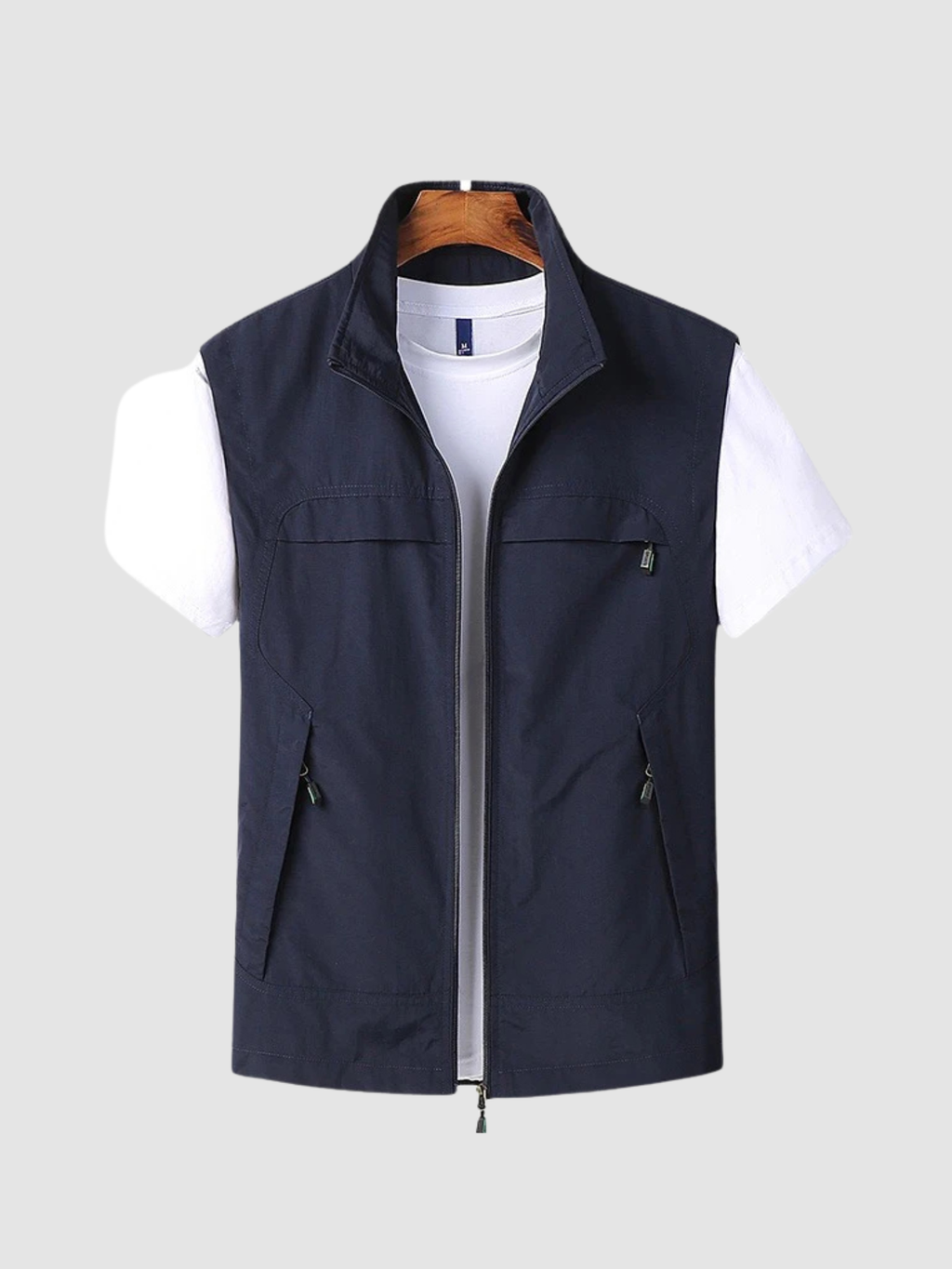 Men’s Utility Gilet – Sleeveless Zip Vest with Front Pockets