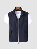 Men’s Utility Gilet – Sleeveless Zip Vest with Front Pockets