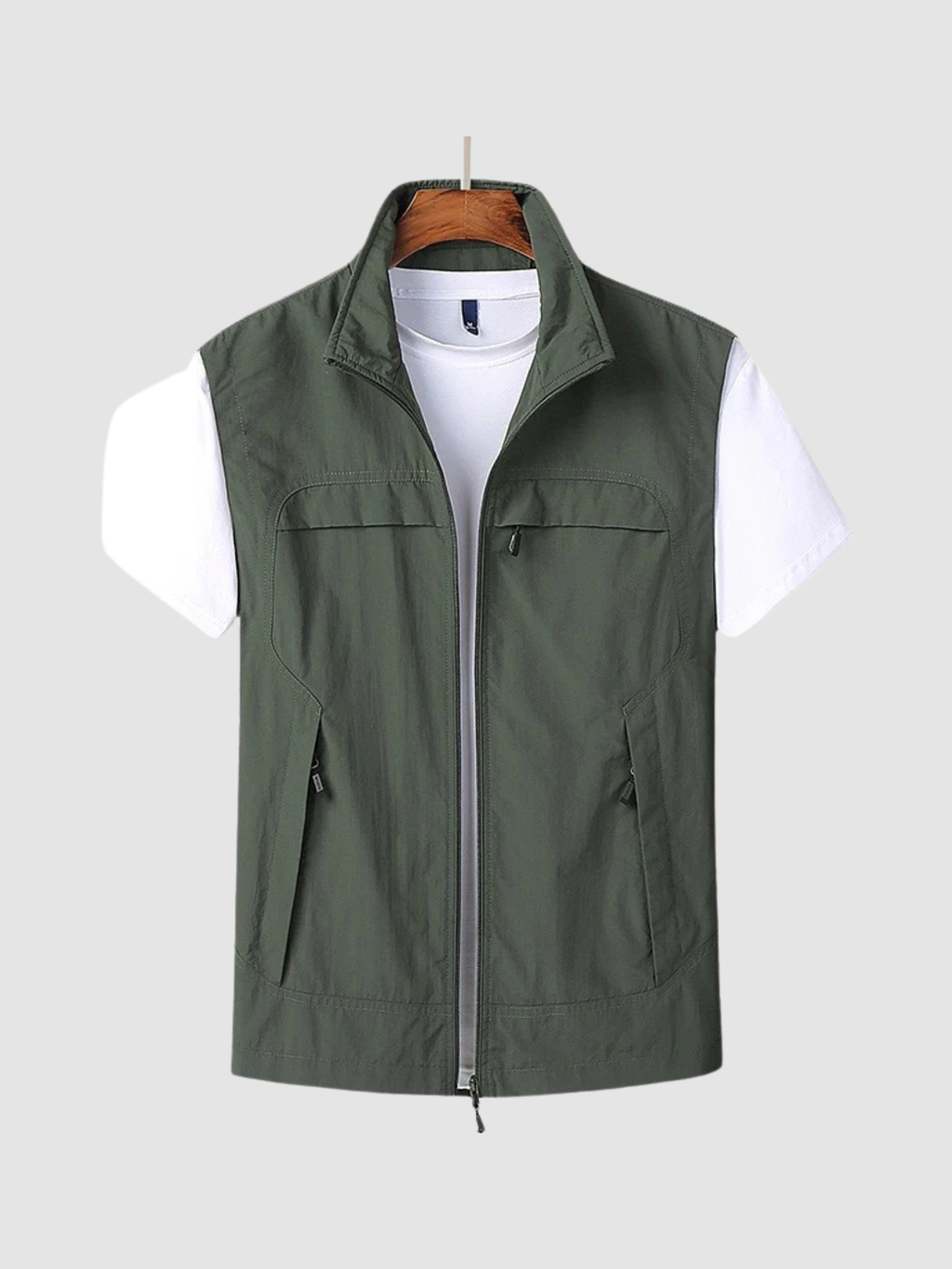 Men’s Utility Gilet – Sleeveless Zip Vest with Front Pockets