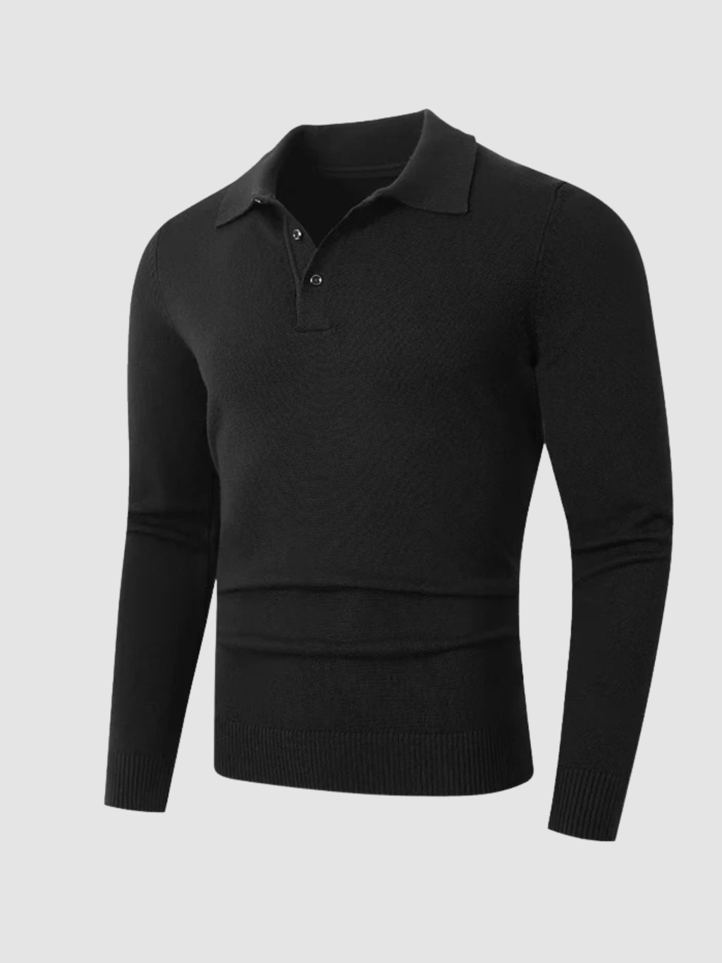 Men’s Zip Knit Sweater – Polo Collar, Long Sleeve, Regular Fit