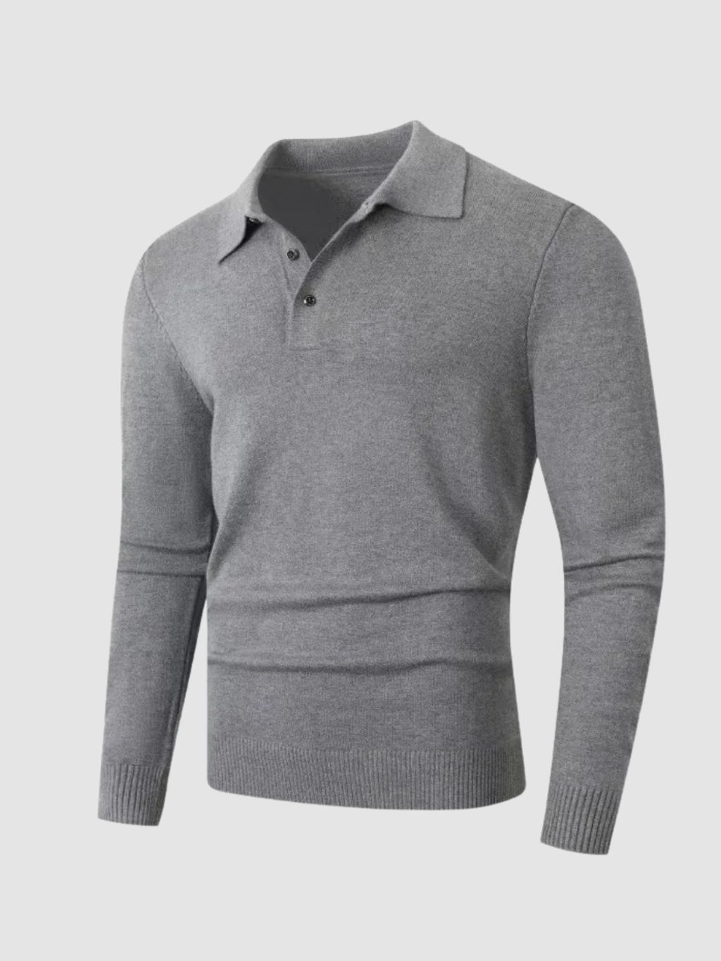 Men’s Zip Knit Sweater – Polo Collar, Long Sleeve, Regular Fit