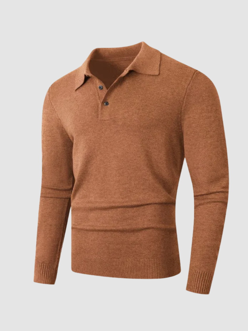 Men’s Zip Knit Sweater – Polo Collar, Long Sleeve, Regular Fit
