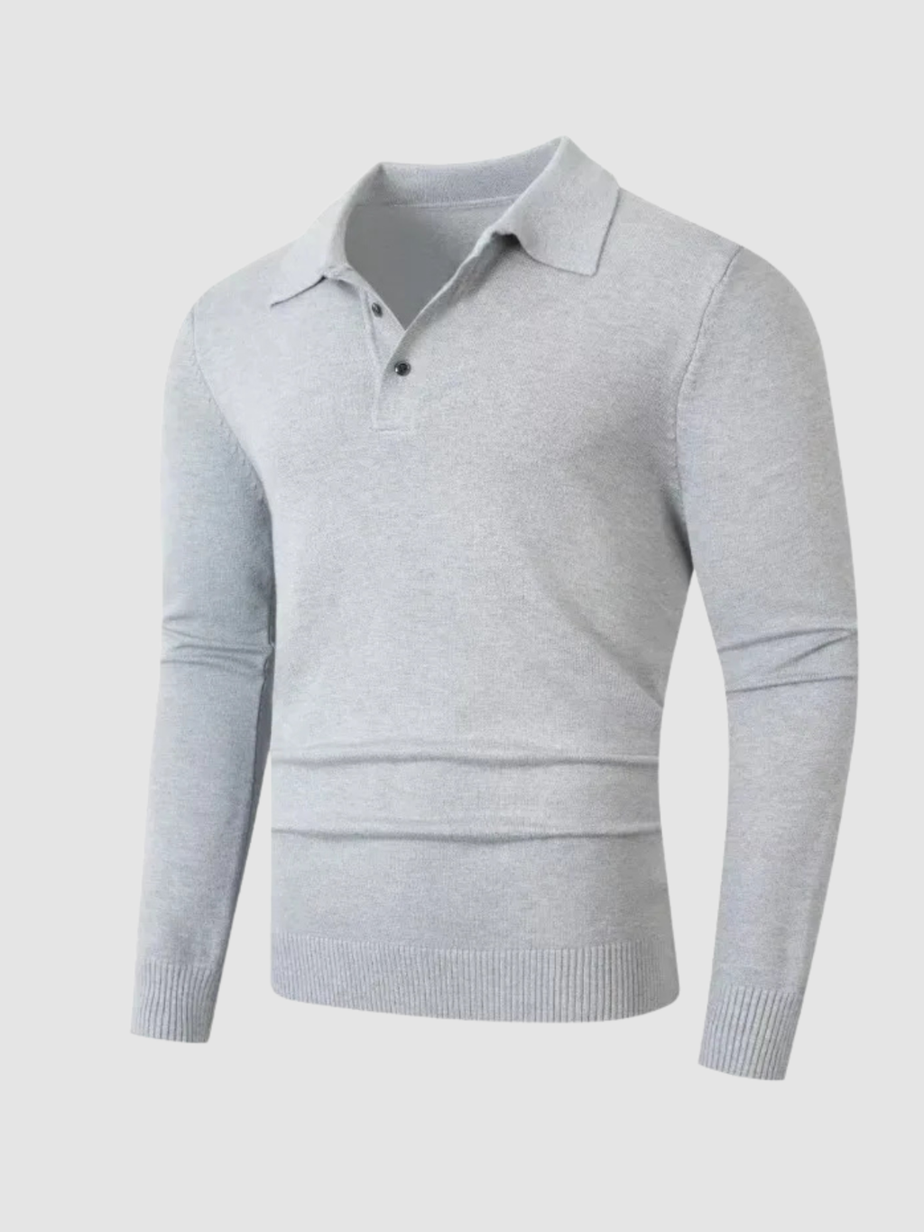 Men’s Zip Knit Sweater – Polo Collar, Long Sleeve, Regular Fit