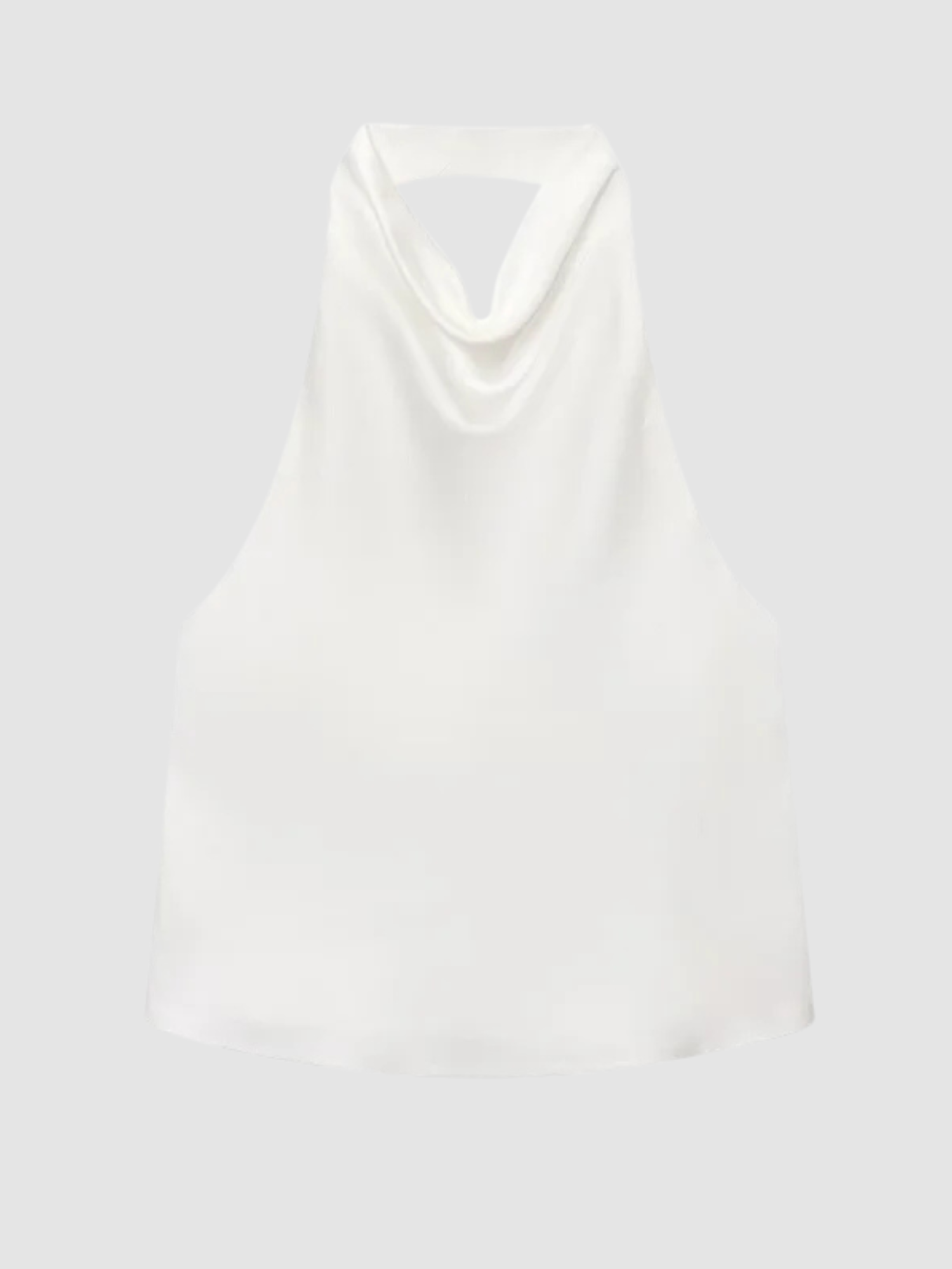 Women’s Halter-Neck Top – Sleeveless, Backless Detail, Draped Front