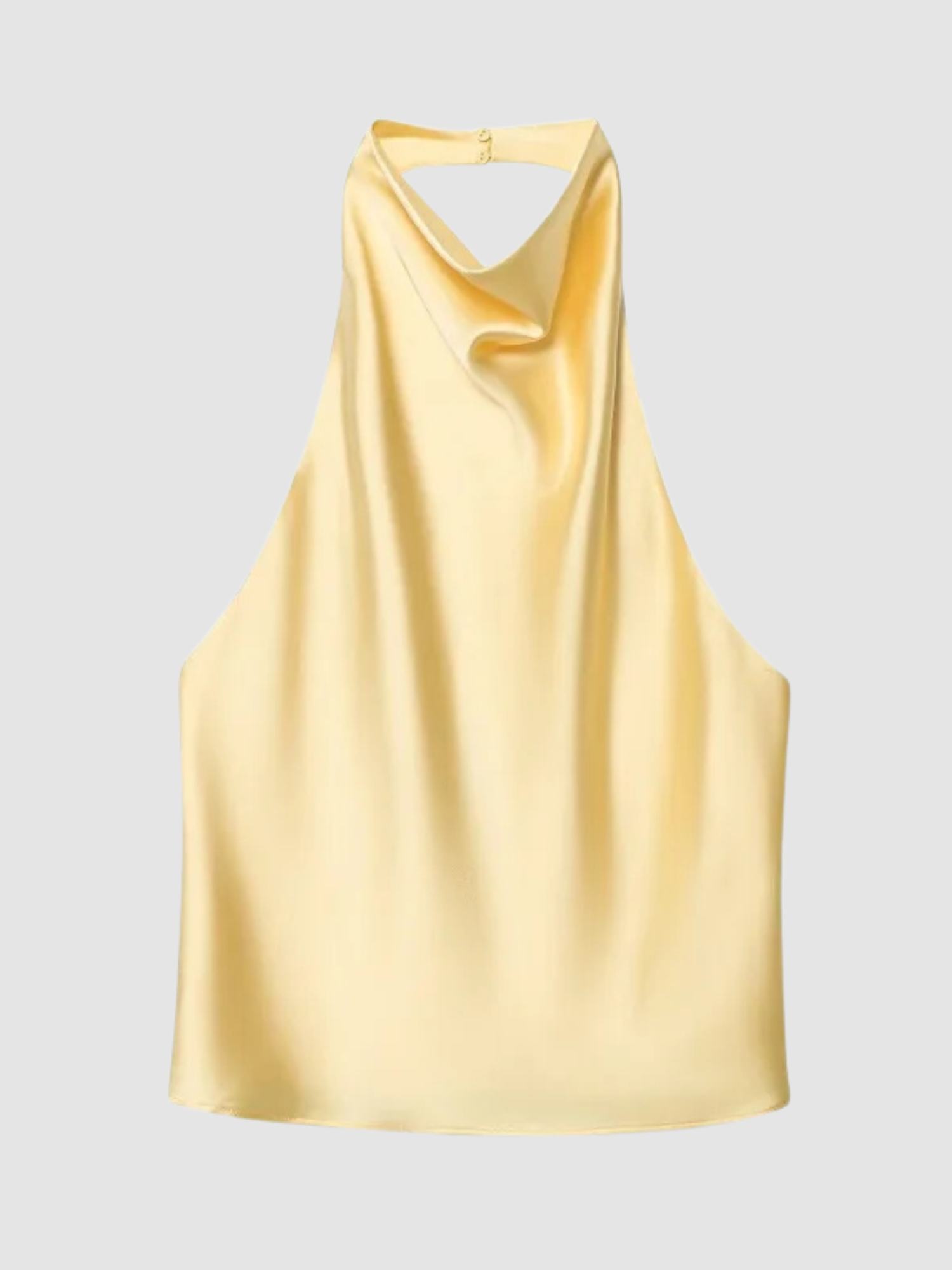 Women’s Halter-Neck Top – Sleeveless, Backless Detail, Draped Front
