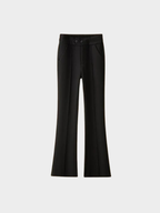 Women’s High-Waist Flared Trousers – Full Length, Button Closure