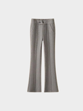 Women’s High-Waist Flared Trousers – Full Length, Button Closure