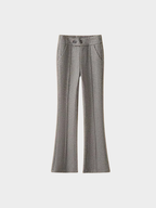 Women’s High-Waist Flared Trousers – Full Length, Button Closure