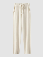 Women’s High-Waist Straight-Leg Trousers – Full Length, Elastic Waist, Adjustable Drawstring