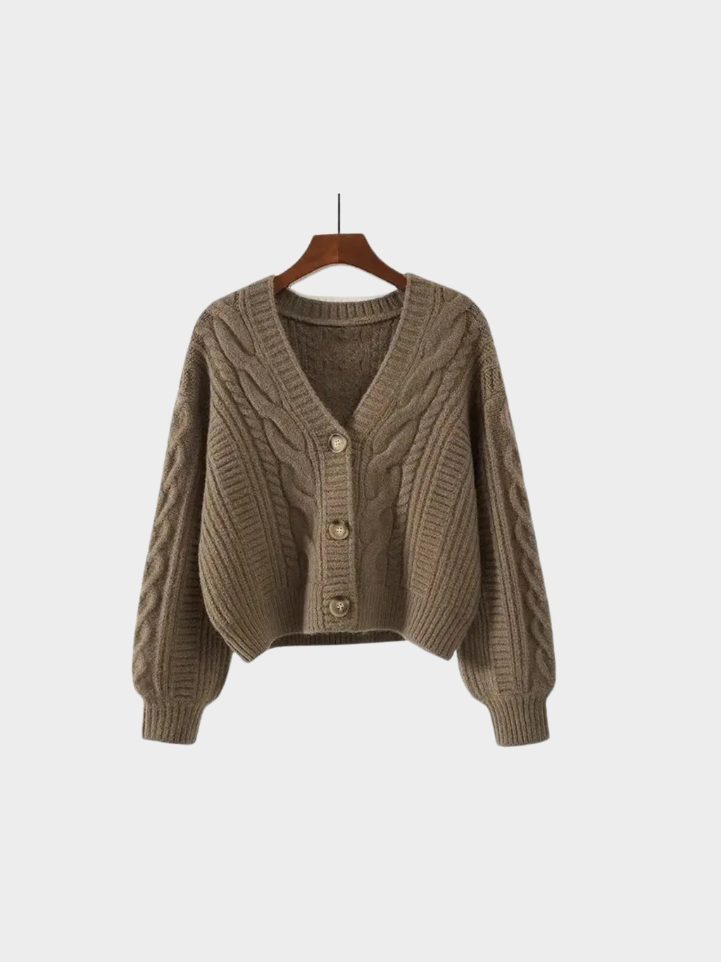 Women’s V-Neck Cardigan – Button-Front Closure, Long Sleeve, Relaxed Fit
