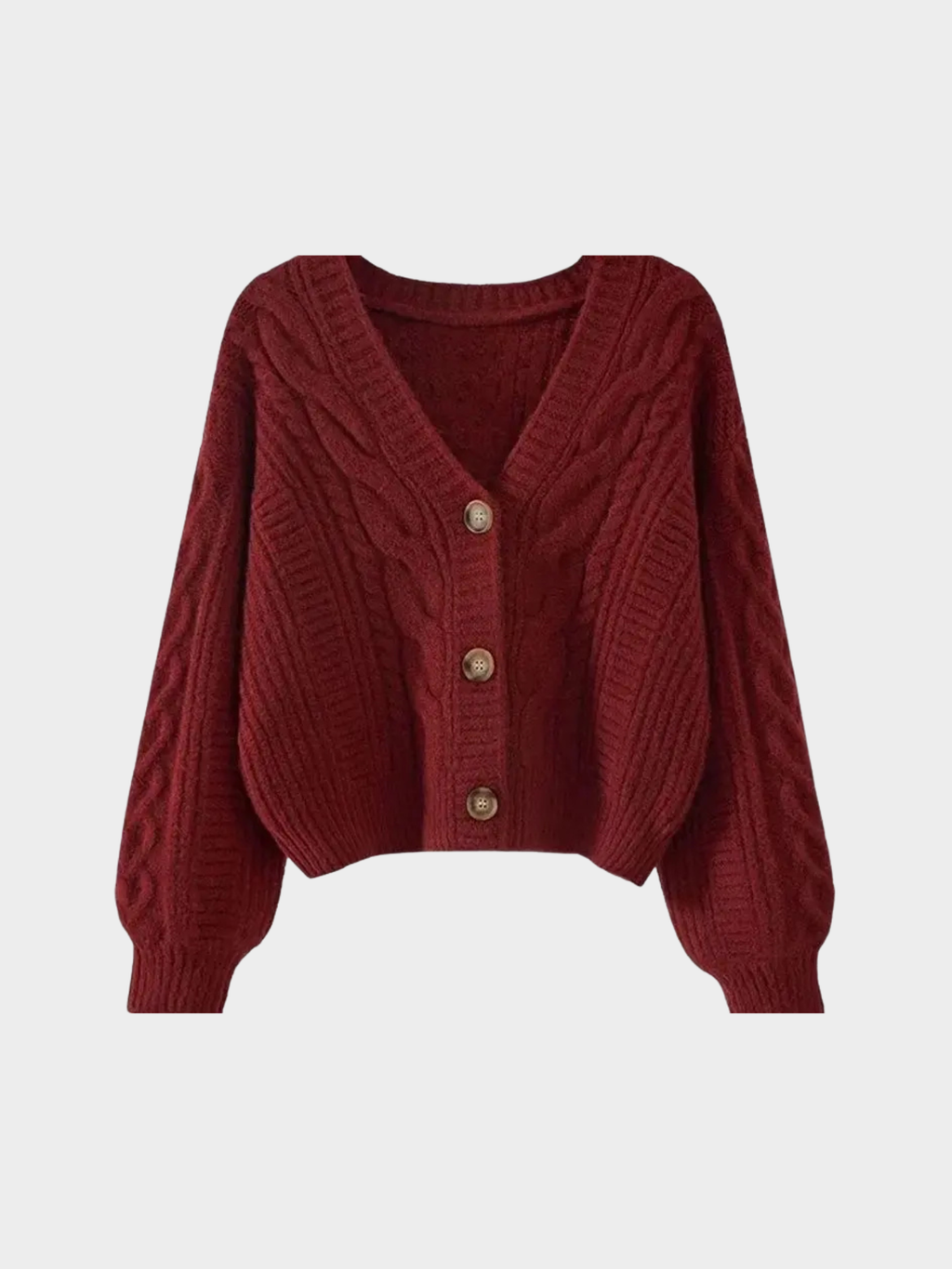 Women’s V-Neck Cardigan – Button-Front Closure, Long Sleeve, Relaxed Fit