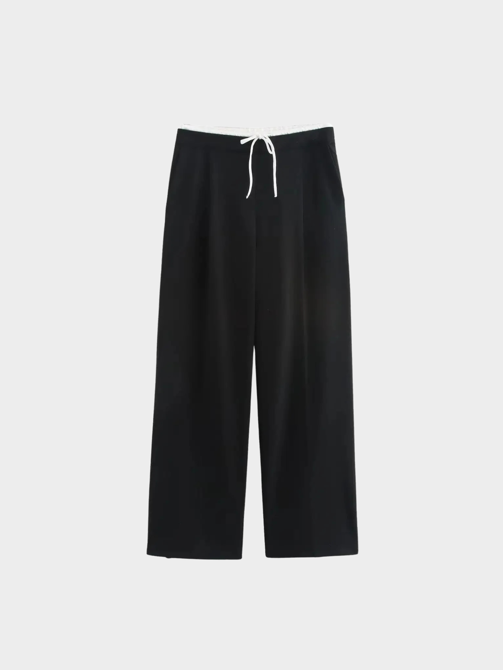 Women’s Wide-Leg Trousers – Full Length, Adjustable Drawstring Waist, Regular Fit