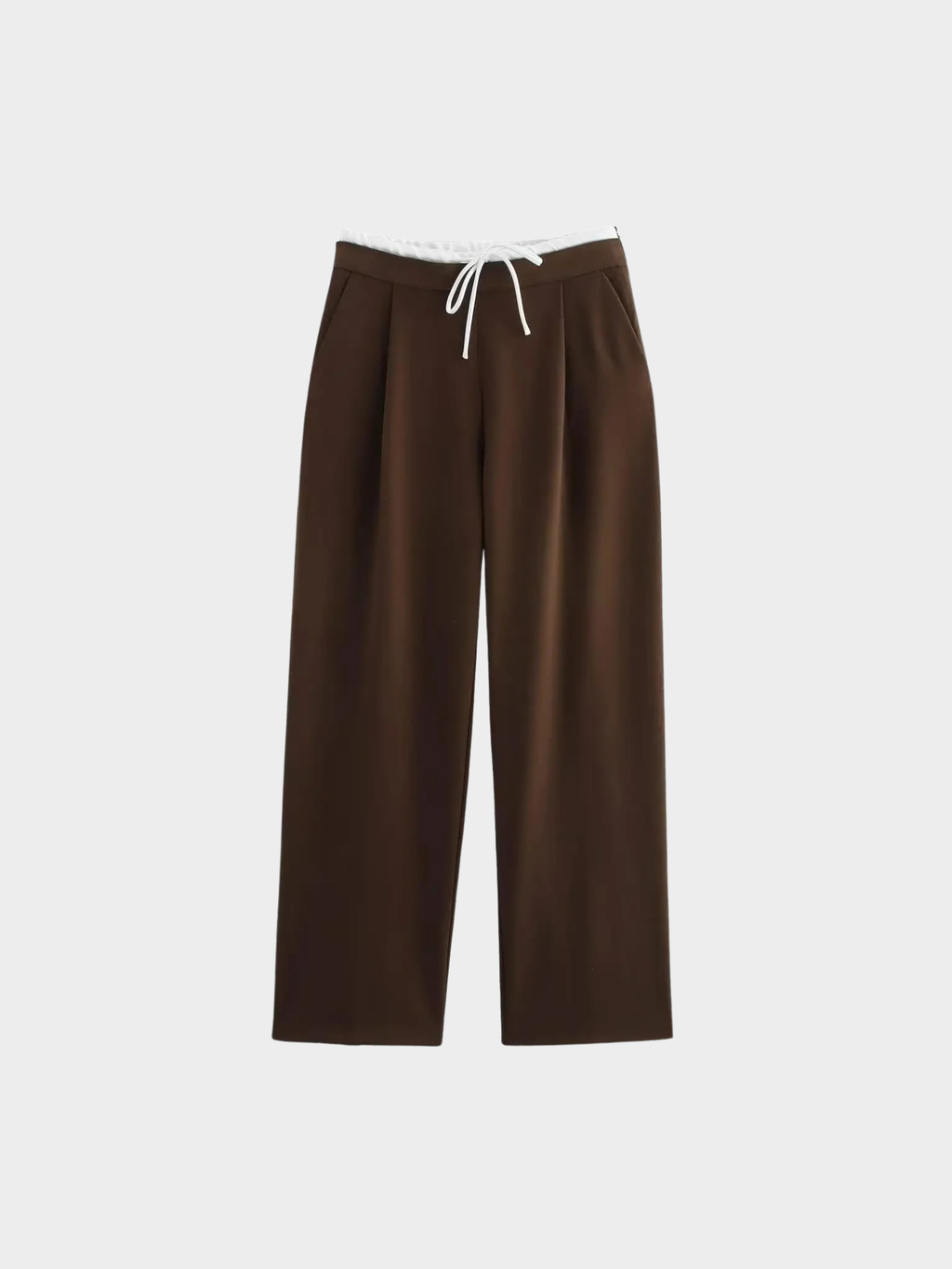 Women’s Wide-Leg Trousers – Full Length, Adjustable Drawstring Waist, Regular Fit