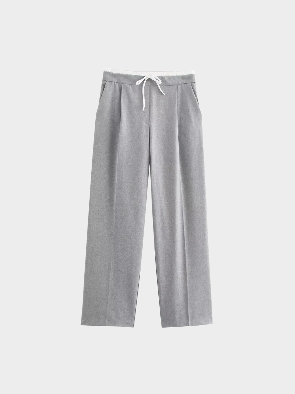 Women’s Wide-Leg Trousers – Full Length, Adjustable Drawstring Waist, Regular Fit