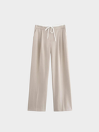 Women’s Wide-Leg Trousers – Full Length, Adjustable Drawstring Waist, Regular Fit