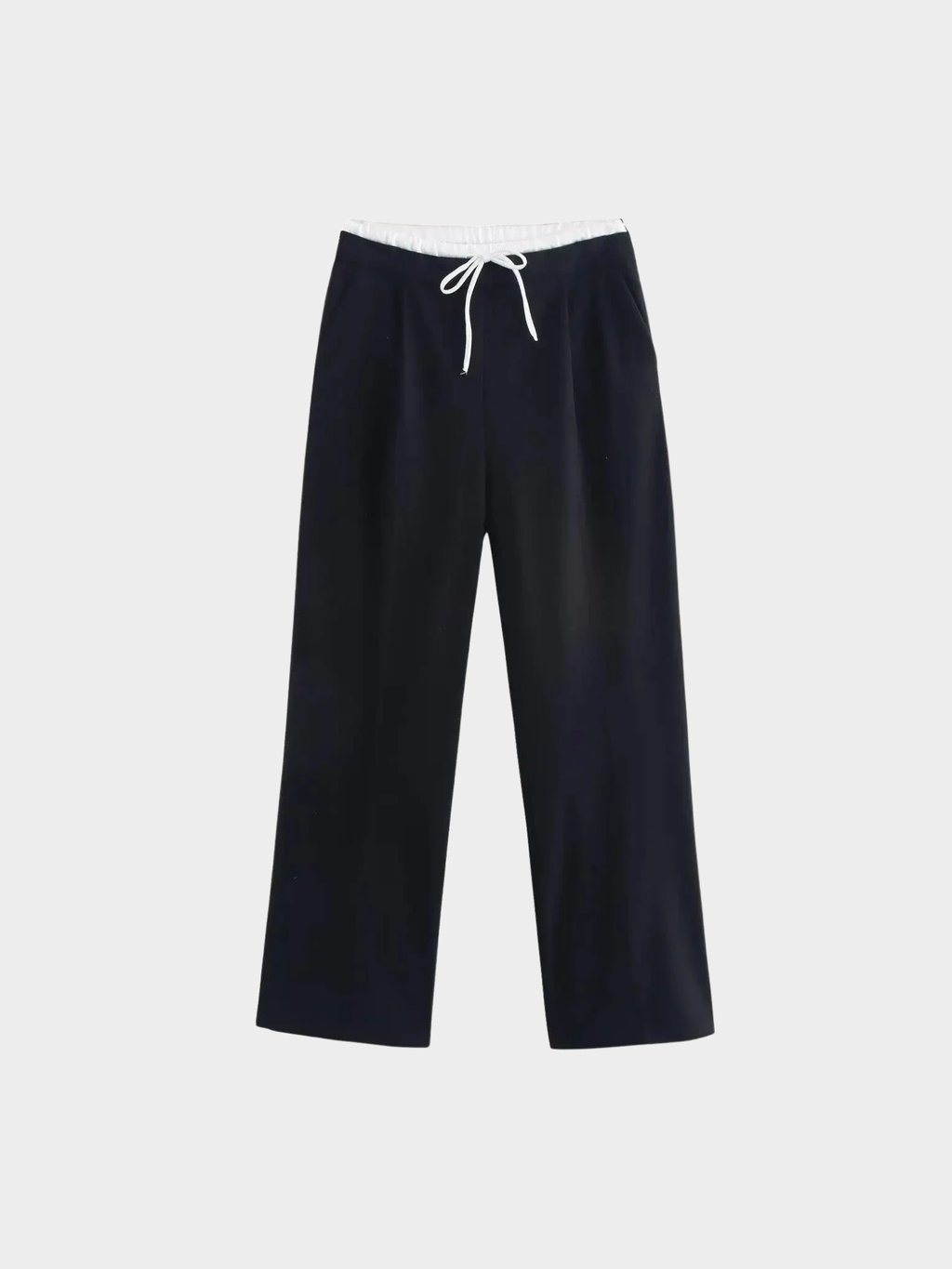 Women’s Wide-Leg Trousers – Full Length, Adjustable Drawstring Waist, Regular Fit