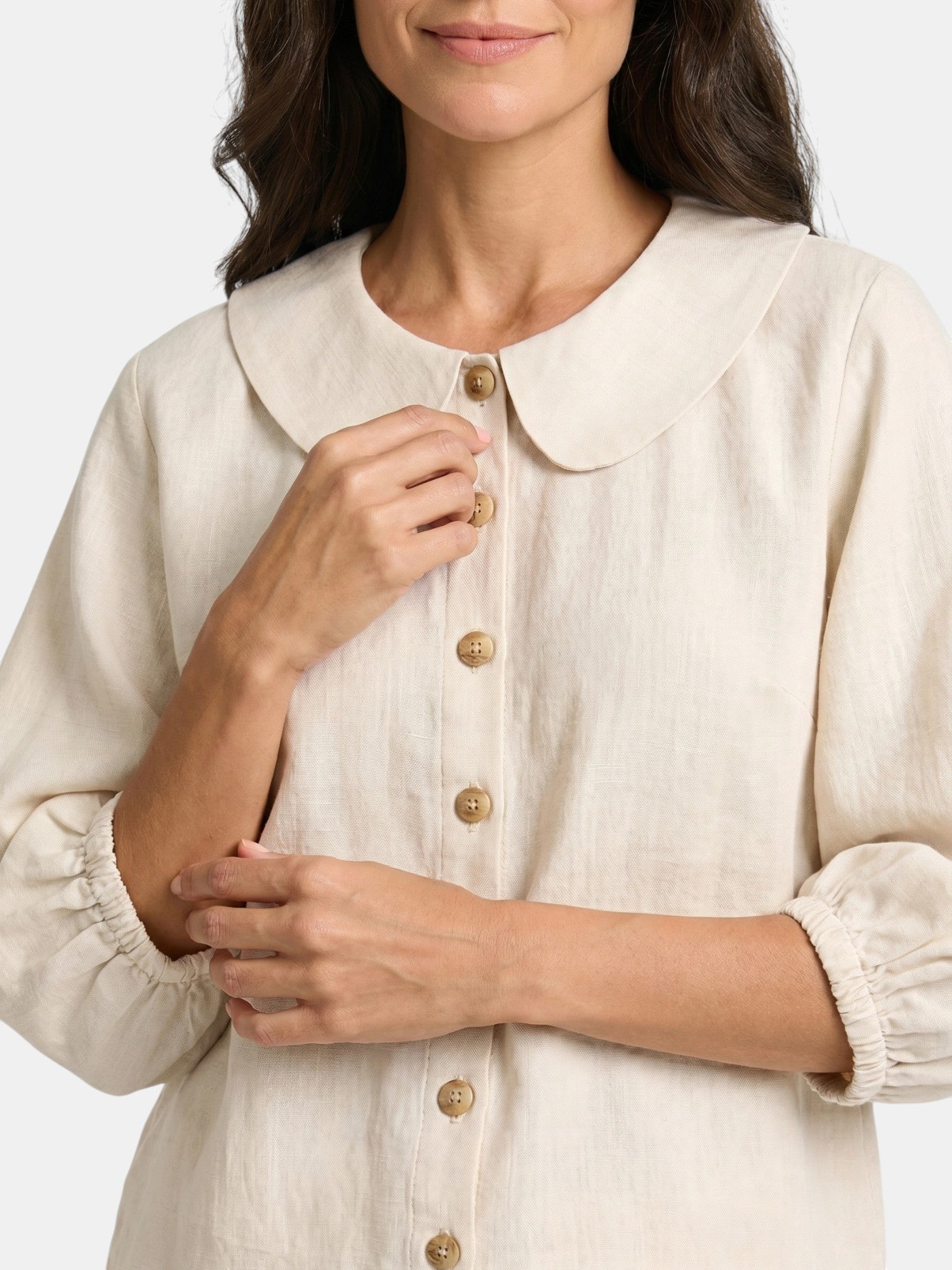 Women’s Peter Pan Collar Blouse and Wide-Leg Trousers Set