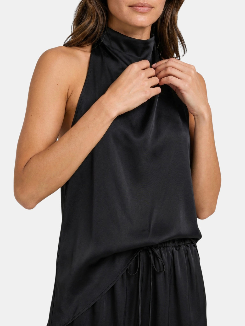 Women’s Halter Neck Top and Wide-Leg Trousers Set